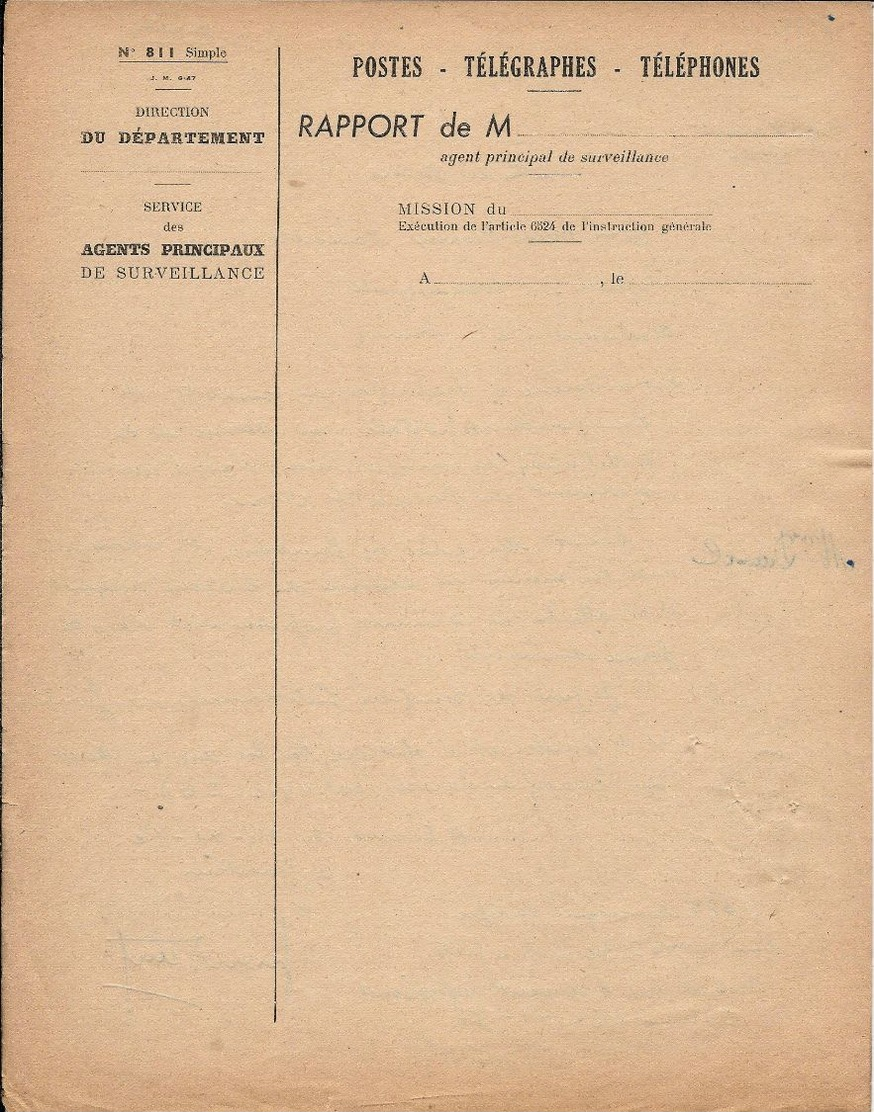 ACC - 27 EVREUX C.P. N° 4 (Ormes) - Documents Liés Au Changement De Correspondant Postal, Datés Du 24-11-1952 - Postdokumente