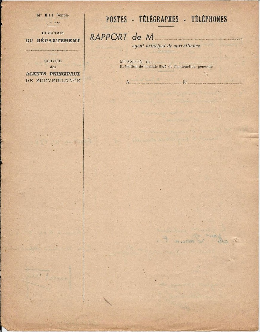 ACC - 27 EVREUX C.P. n° 4 (Ormes) - Documents liés au changement de Correspondant Postal, datés du 24-11-1952