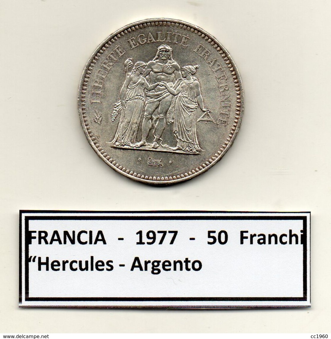 Francia - 1977 - 50 Franchi " Hercules " - Argento - (FDC6560) - Altri & Non Classificati