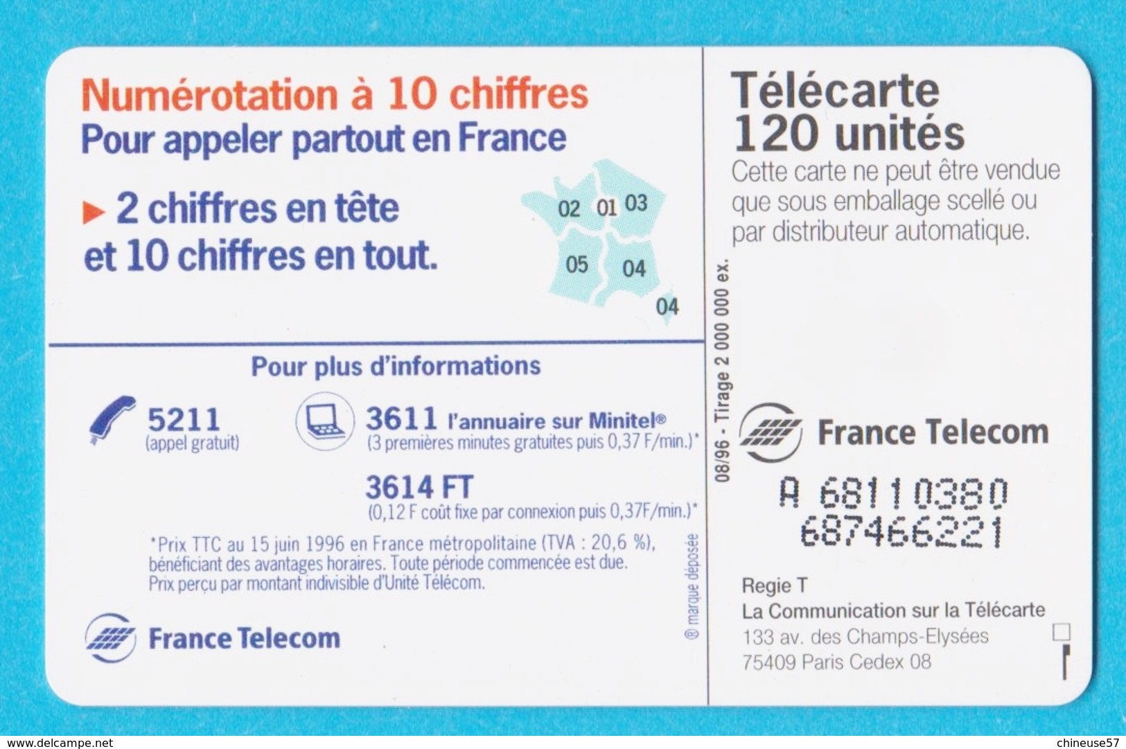 Télécarte 120 Pour Appeler L'international,le 00 Remplace Le 19 - 120 Eenheden