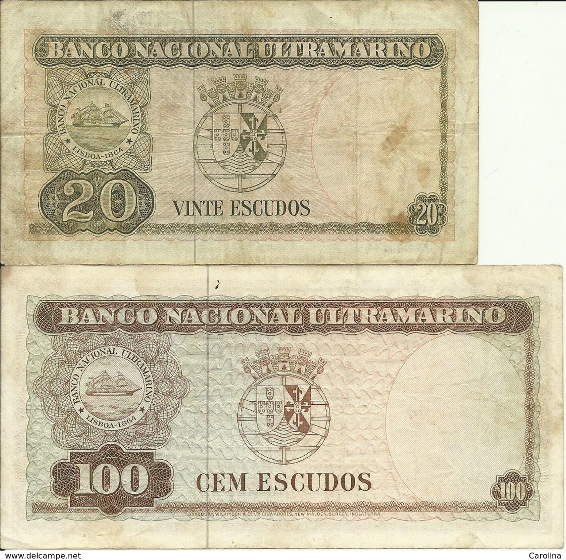 TIMOR - 20 + 100 ESCUDOS - SEE SCAN - 2 BY THE PRICE OF ONE - Timor