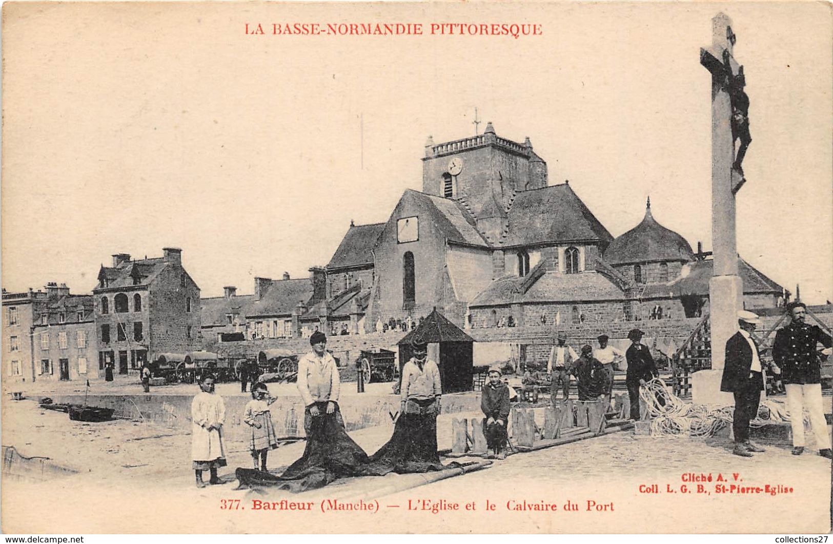 50-BARFLEUR- L'EGLISE ET LE CALVAIRE DU PORT - Barfleur