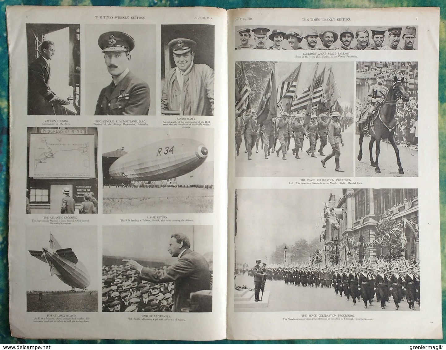 Newspaper London 25/07/1919 - The Times Weekly Edition Illustrated Section - London's Great Peace Celebration Procession - Autres & Non Classés