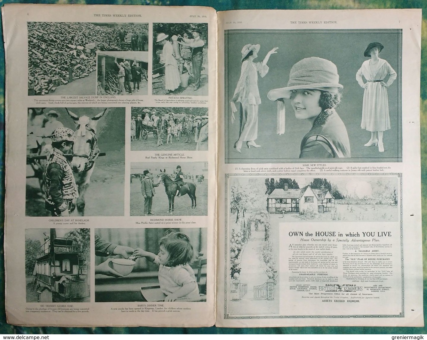 Newspaper London 25/07/1919 - The Times Weekly Edition Illustrated Section - London's Great Peace Celebration Procession - Autres & Non Classés