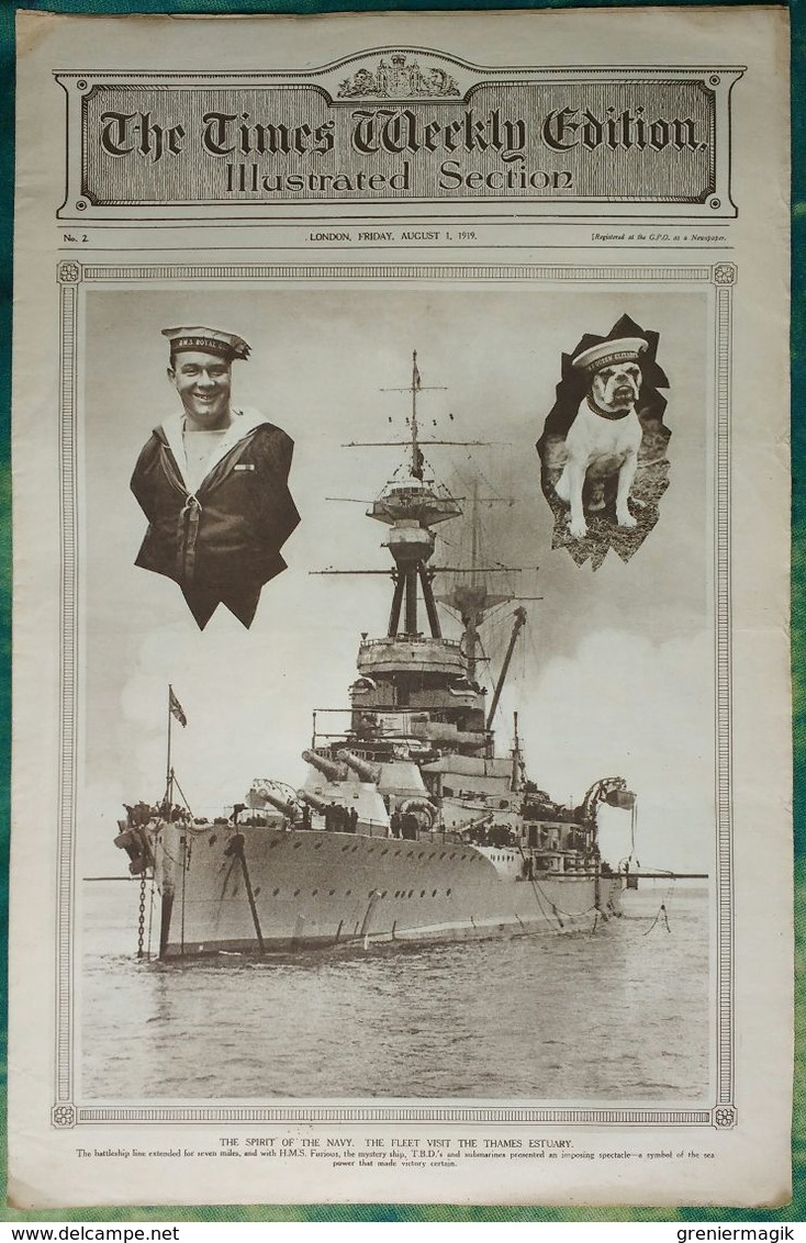 Newspaper London 01/08/1919 - The Times Weekly Edition Illustrated Section - The Spirit Of The Navy - Boxe Carpentier - Autres & Non Classés