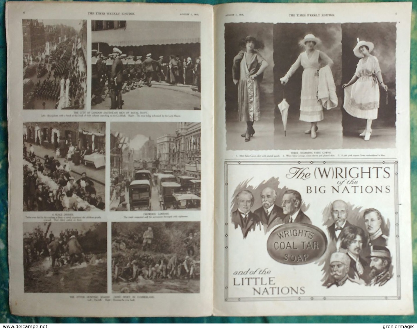 Newspaper London 01/08/1919 - The Times Weekly Edition Illustrated Section - The Spirit Of The Navy - Boxe Carpentier - Autres & Non Classés