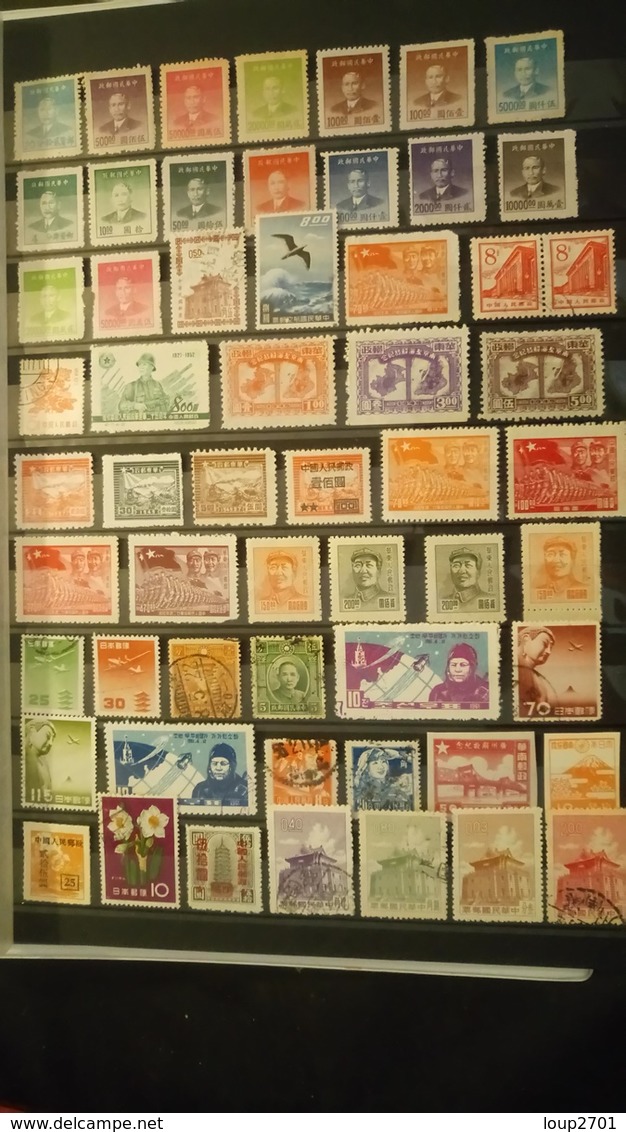 F0751 LOT FEUILLES TIMBRES CHINE A TRIER COTE++ DÉPART 10€ - Collezioni (in Album)