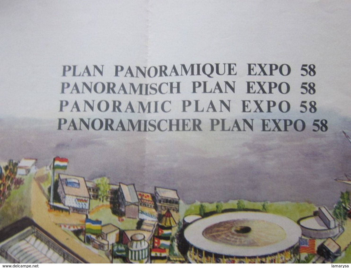 PLAN PANORAMIQUE PANORAMISCH-PANORAMISCHER SUPERBE PLAN CHROMO EXPOSITION UNIVERSELLE DE BRUXELLES 1958 BRUSSELS - Europe