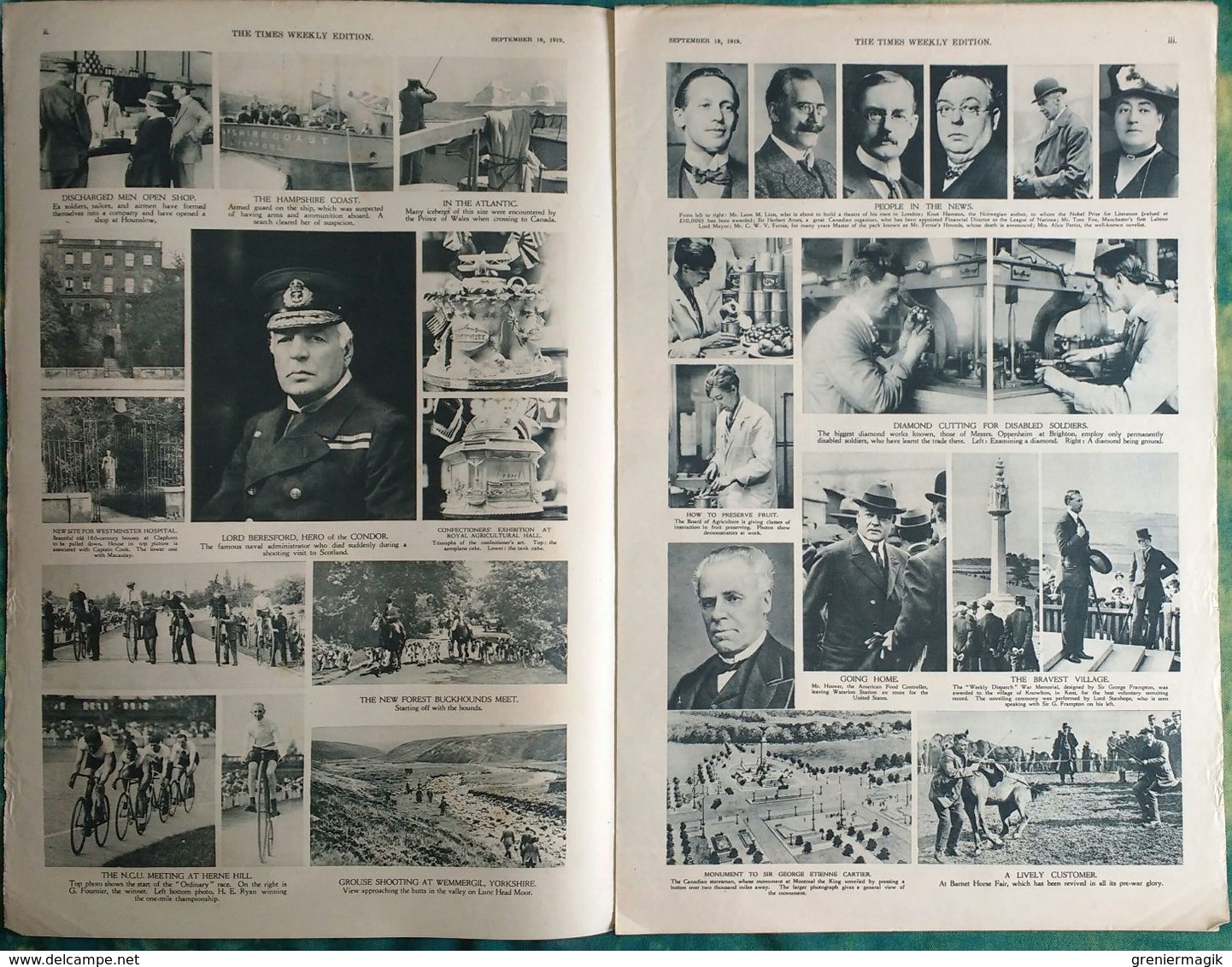 Newspaper London 19/09/1919 The Times Weekly Edition Illustrated Section - Over Sea And Land - Sport - Fashion - Autres & Non Classés