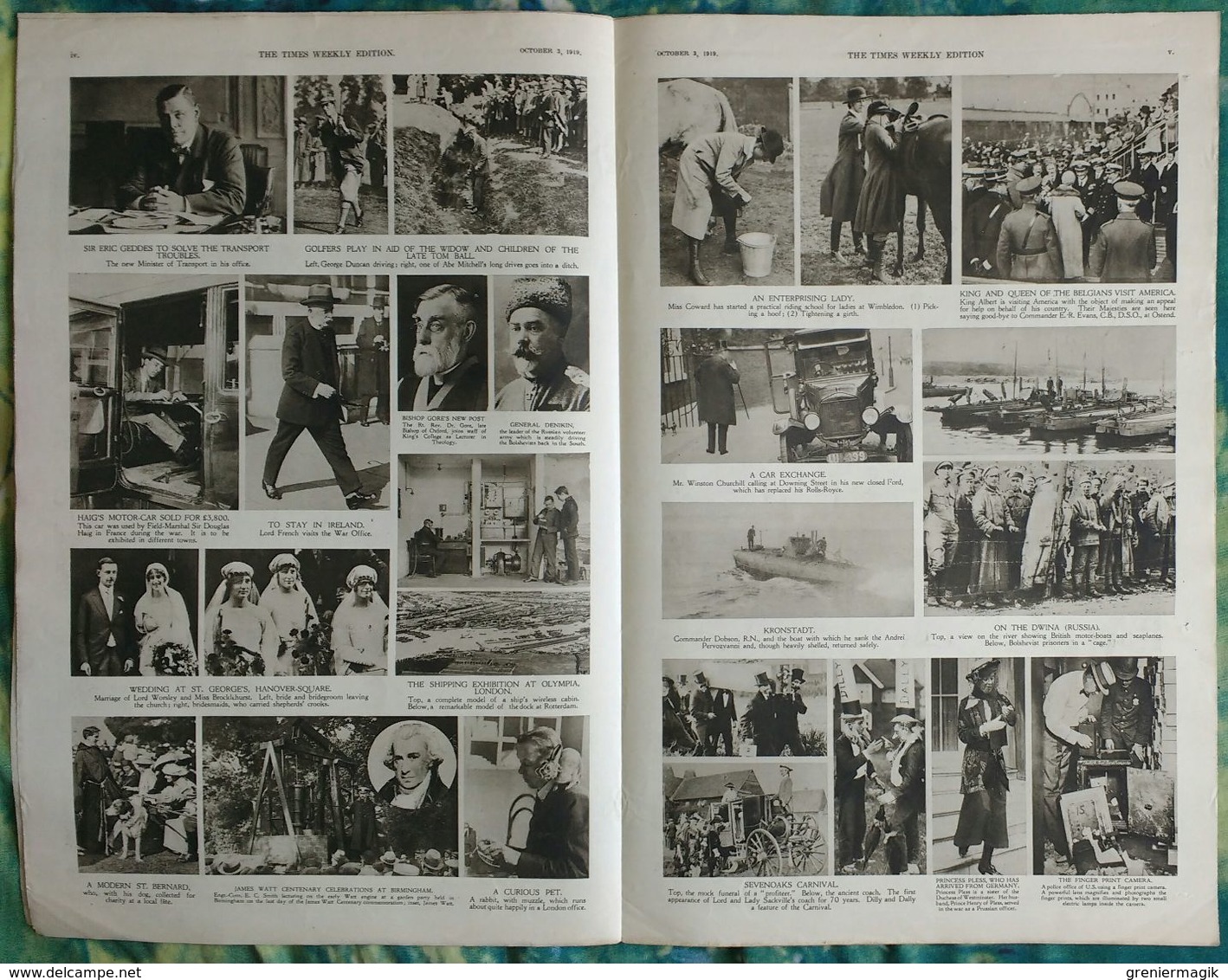 Newspaper London 03/10/1919 The Times Weekly Edition Illustrated Section - The Great Railway Strike - Sport - Fashion - Autres & Non Classés