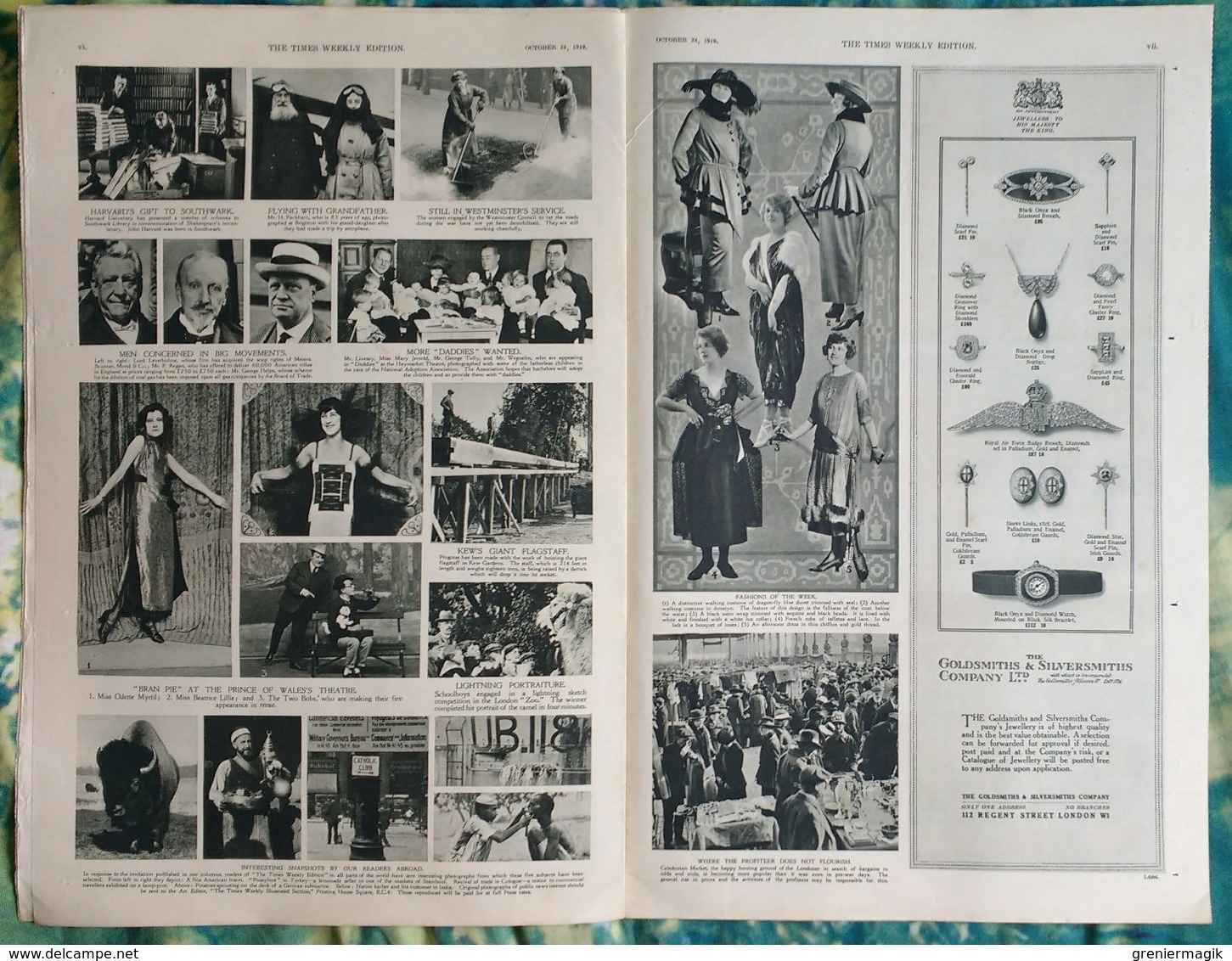 Newspaper London 24/10/1919 The Times Weekly Edition Illustrated Section - Henry Irving - Montmartre Sacré-Coeur - Autres & Non Classés