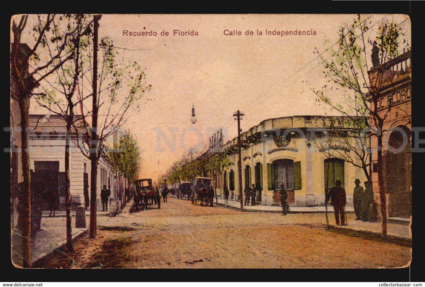 URUGUAY FLORIDA CALLE INDEPENDENCIA CAFE BAR POLICE BONGOLL Tarjetas Postales Original Ca1900 POSTCARD CPA AK (W4-3918) - Uruguay