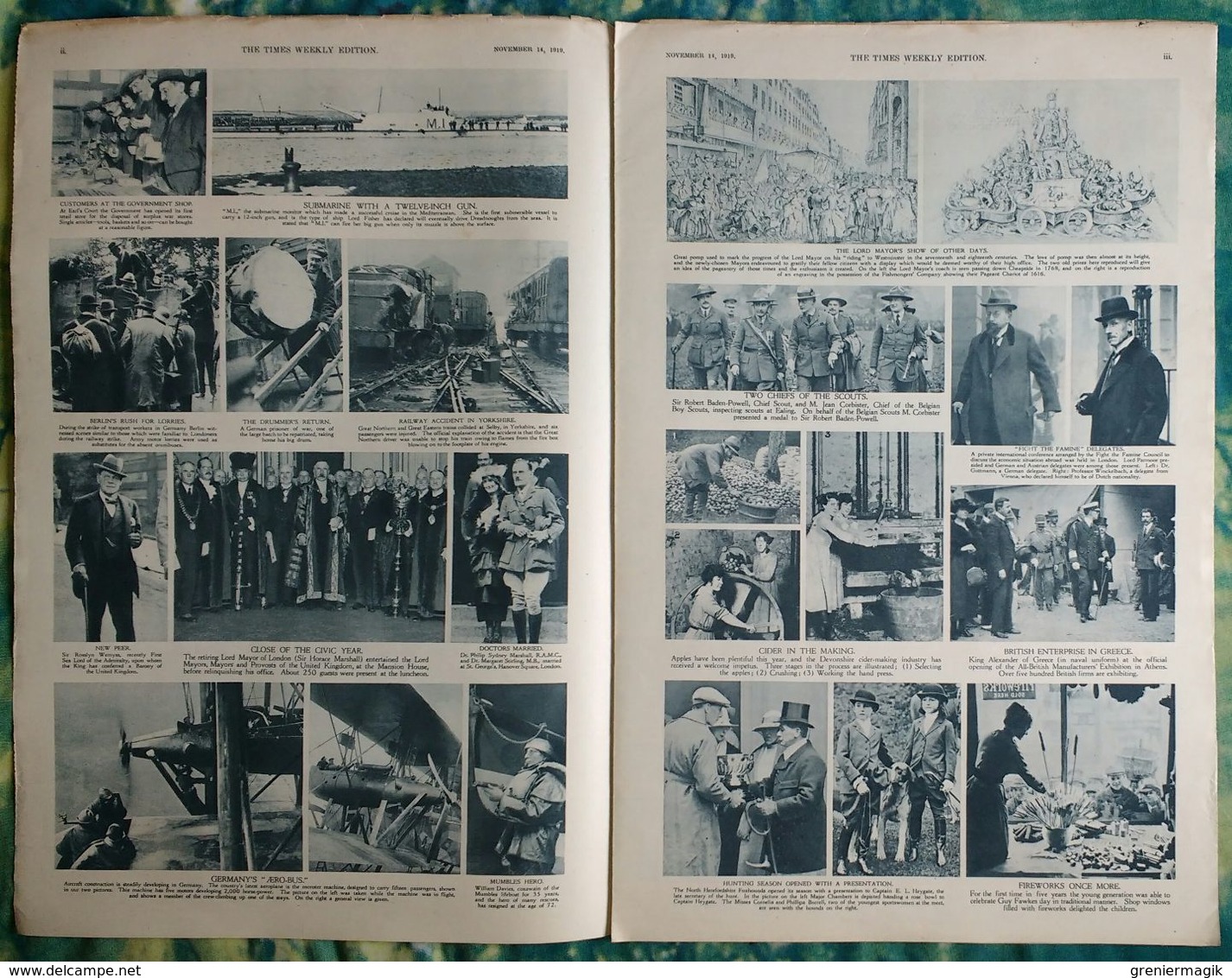 Newspaper London 14/11/1919 The Times Weekly Edition Illustrated Section - London's Peace On Lord Mayor's Day - Autres & Non Classés