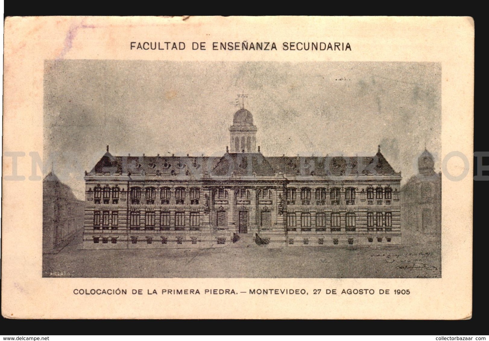 URUGUAY MONTEVIDEO COLEGIO IAVA SECONDARY SCHOOL  CA1900 POSTCARD CPA AK (W4-3925) - Uruguay