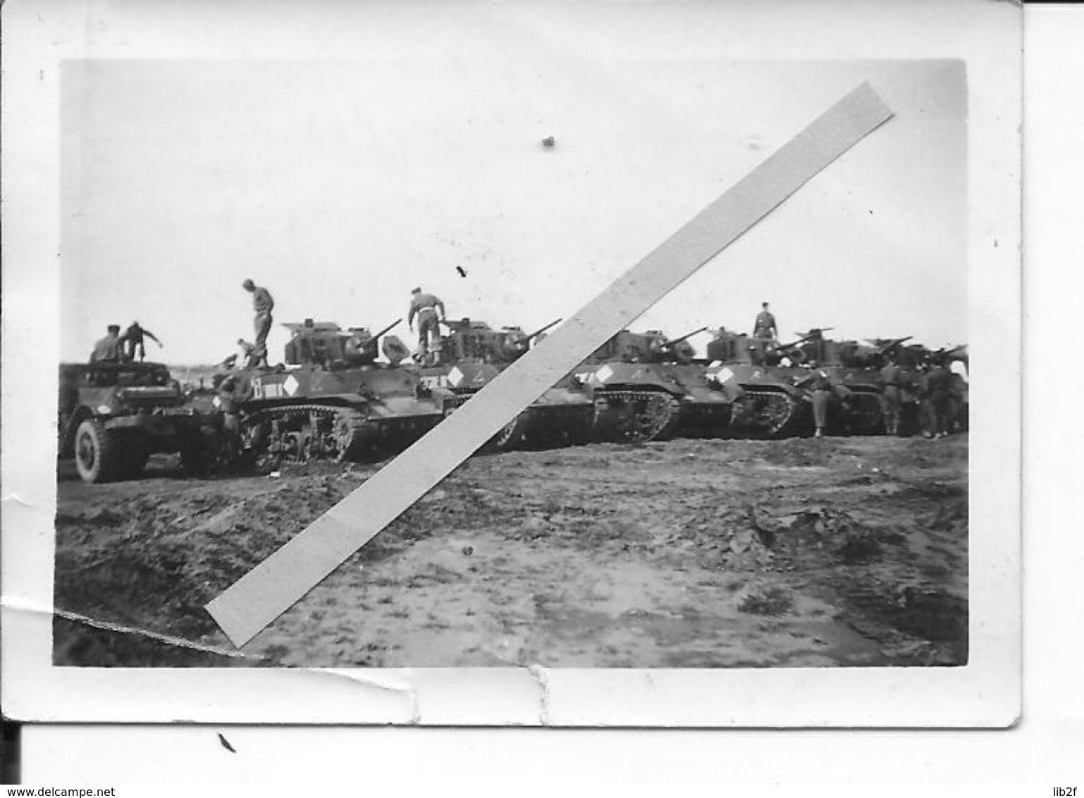 1944-1945 Chars 1ere Armée De Lattre  Chars M3 Stuart Dont Espagne Reconnaissance Losange Révolutionnaire 1 Photo Ww2 - War, Military