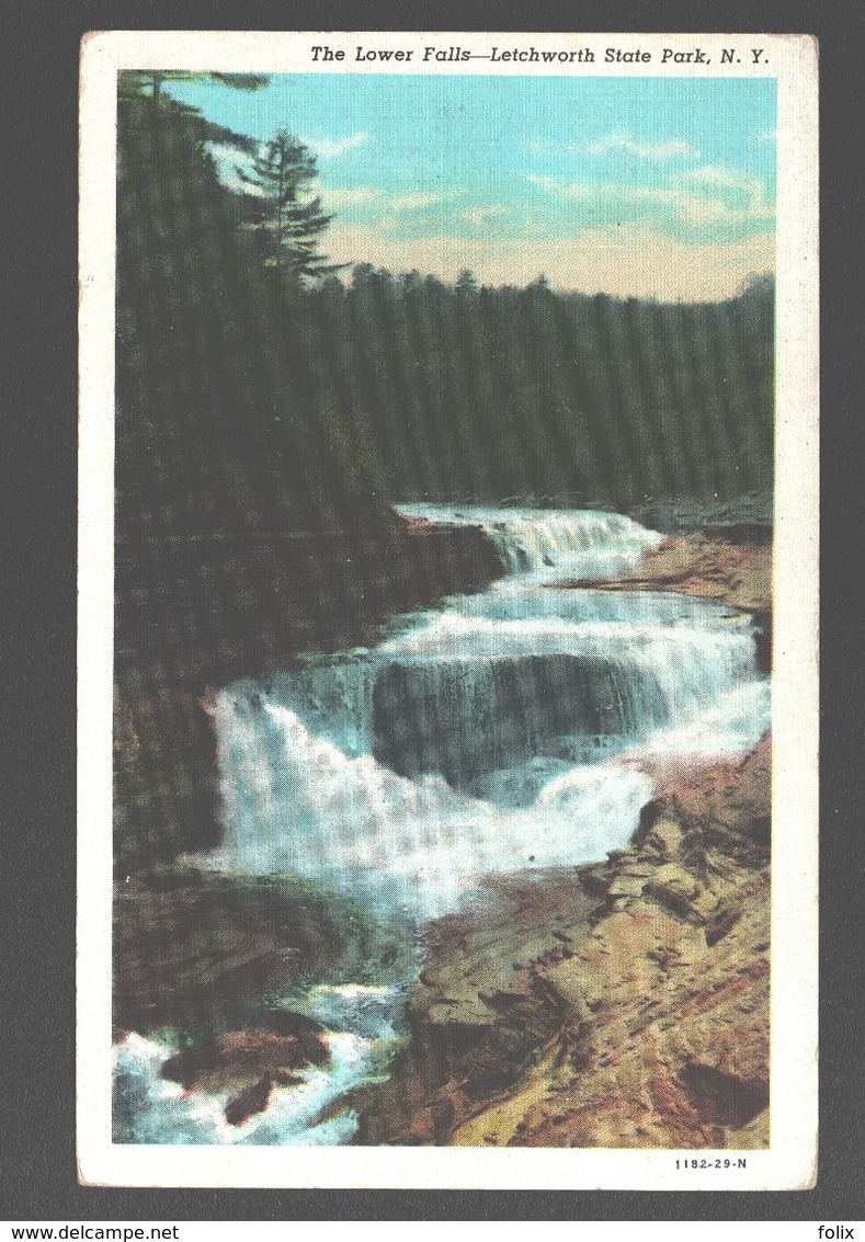 Letchworth State Park - The Lower Falls - 1950 - Linen - Autres & Non Classés