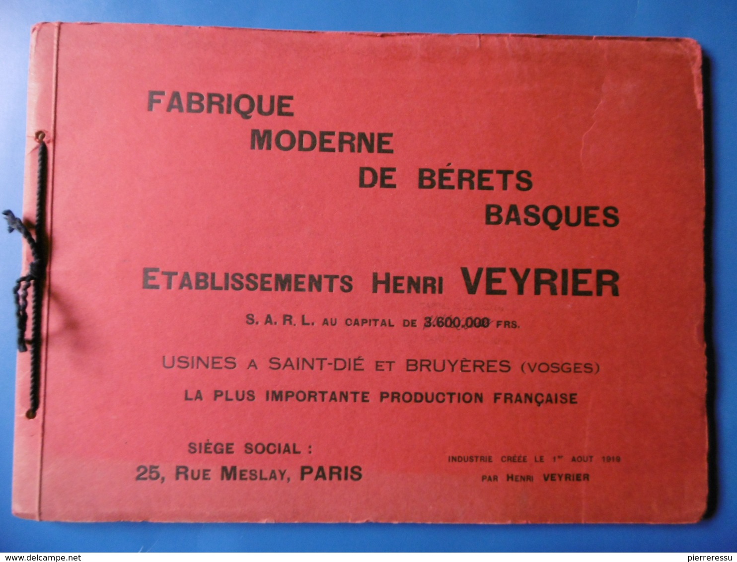 BRUYERES ALBUM FABRIQUE BERETS BASQUES HENRI VEYRIER - Bruyeres