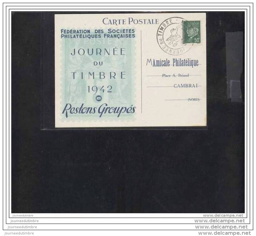 Carte Federale Journée Du Timbre 1942  Cambrai - 1921-1960: Période Moderne