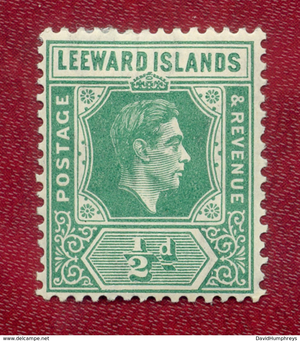 Leeward Islands 1938-1951 GVI ½d Green MH - Leeward  Islands
