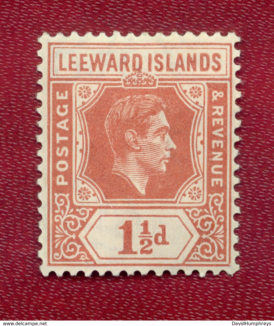 Leeward Islands 1938-1951 GVI 1½d Brown MH - Leeward  Islands