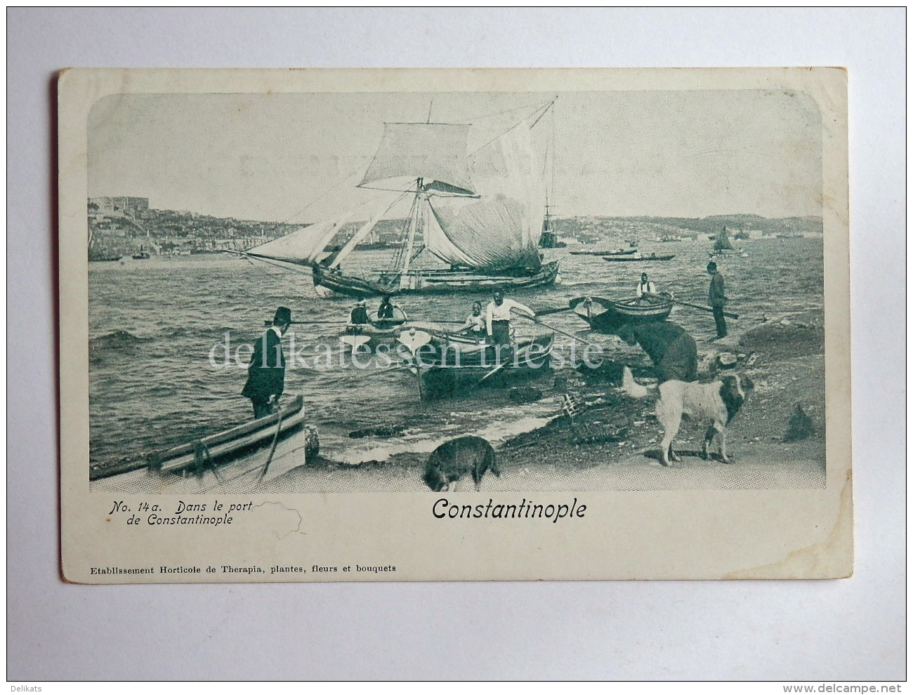 TURCHIA Türkiye ISTANBUL COSTANTINOPLE Port Fisherman Ship AK Old Postcard - Turchia