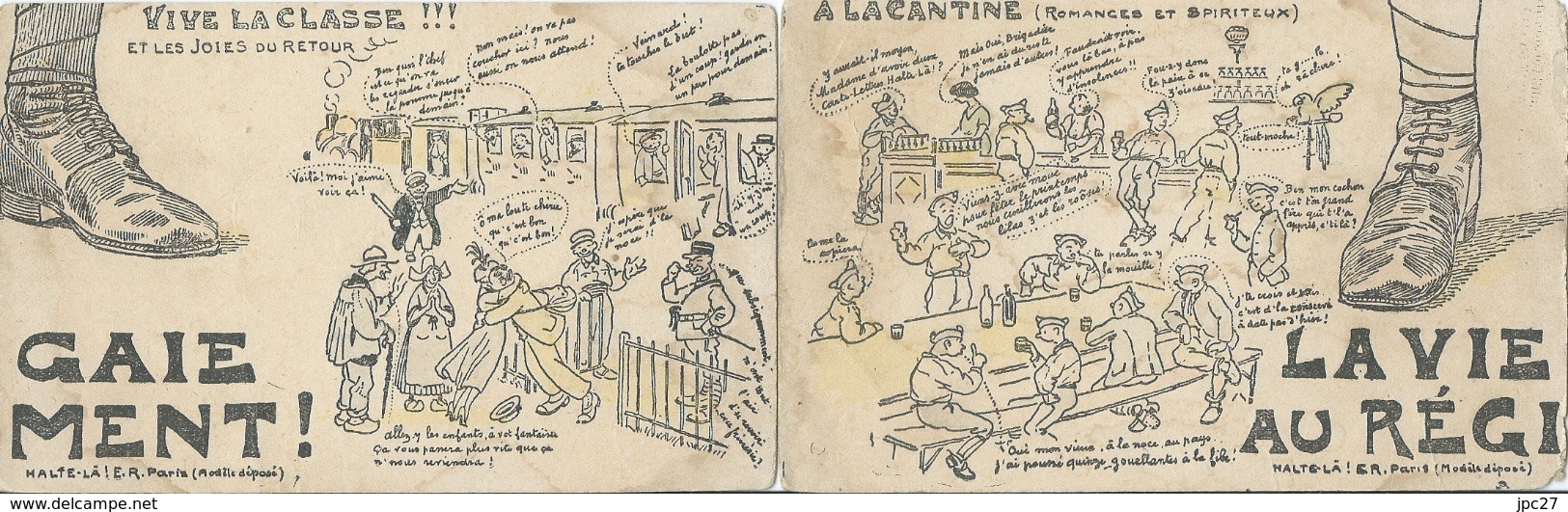 PUZZLE LA VIE GAIE AU REGIMENT 10 CARTES MILITAIRE MILITARIA HUMOUR HUMORISTIQUE - Humour