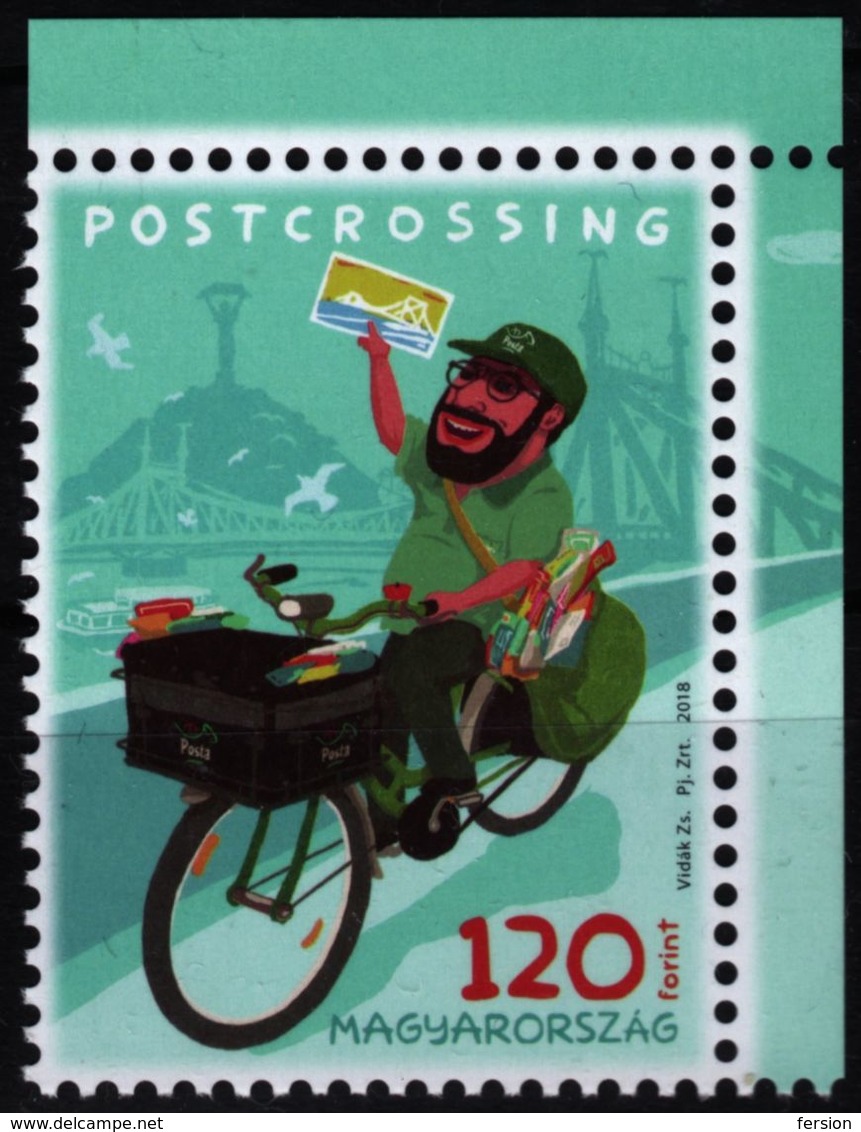 Bike Bicycle / Postman Letter Mail Postcard / 2018 Hungary - MNH - Ciclismo