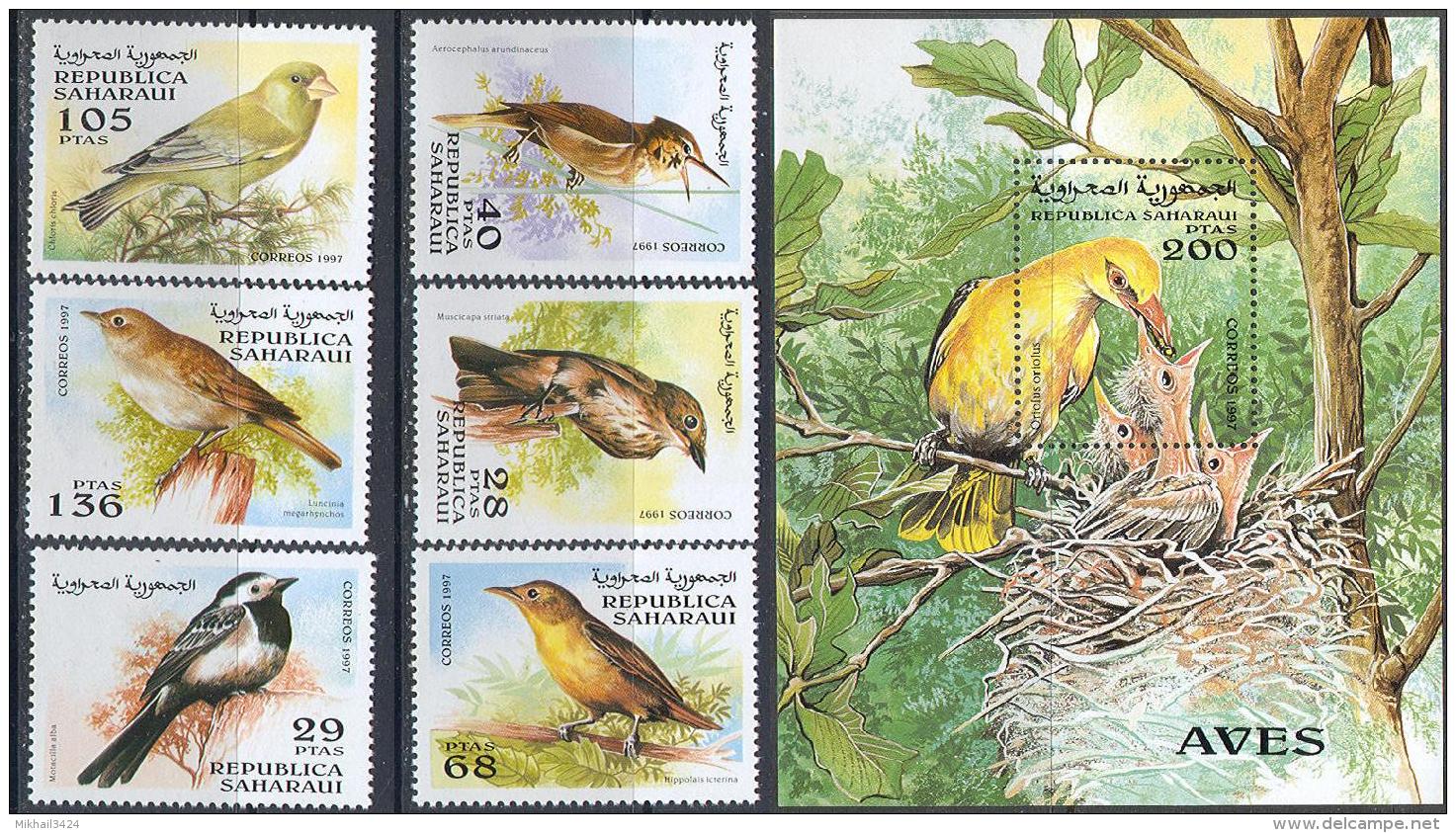 1307 Fauna Birds 1997 Shr 6v+S/s Set MNH ** - Otros & Sin Clasificación