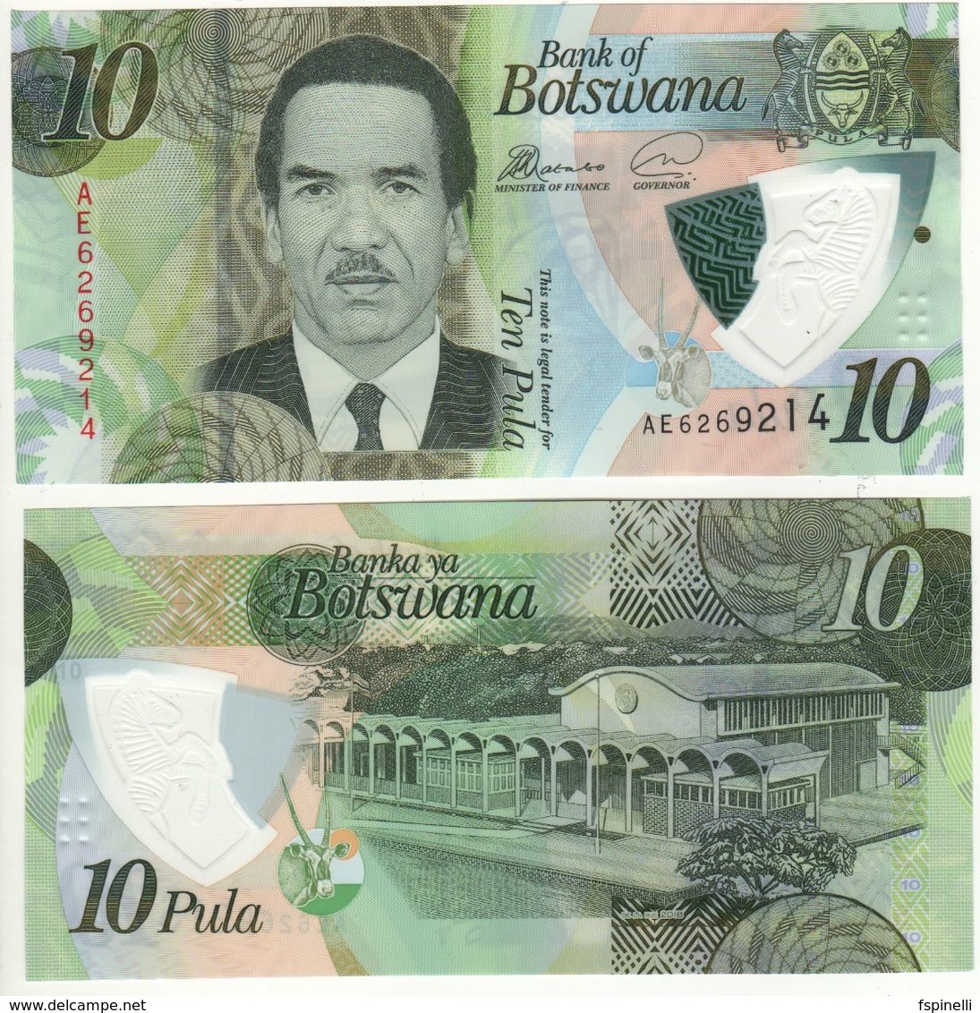 BOTSWANA ,  Just ISSUED. NEW. 10 Pula.  Polimer 2018 - Botswana