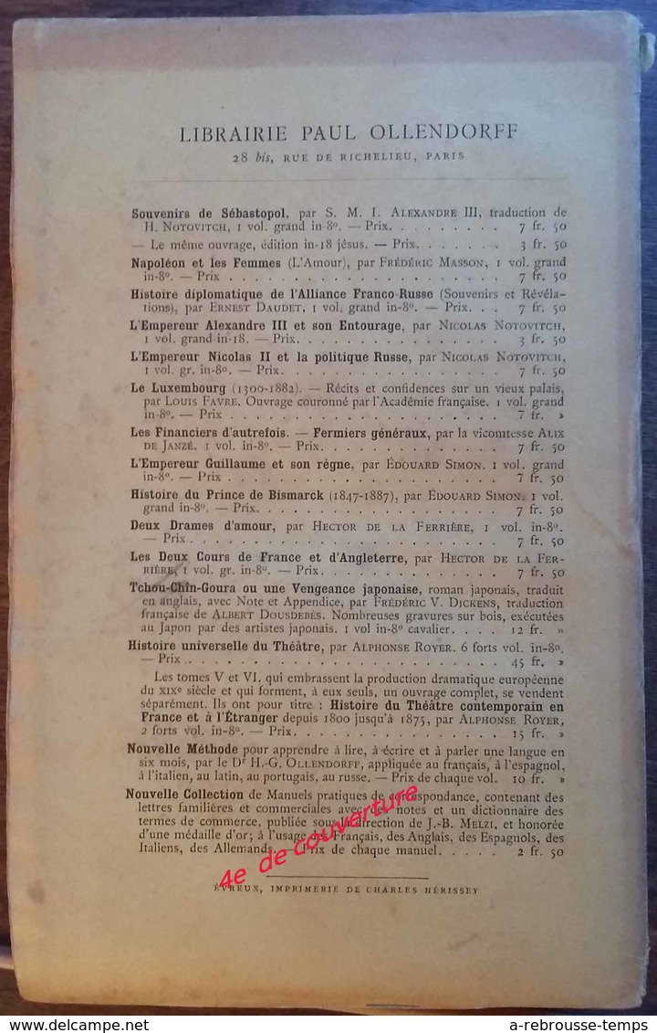 édition  Ollendorff 1895-Napoléon inconnu-papiers inédits 1786-1793 par Frédéric Masson Tome 1-4e édition