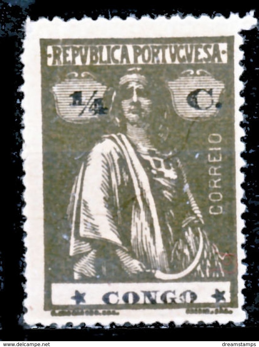 !										■■■■■ds■■ Congo 1914 AF#099* Ceres 1/4 Centavo 15x14 Plain STARS VARIETY IV-IV (d11796) - Portugees Congo