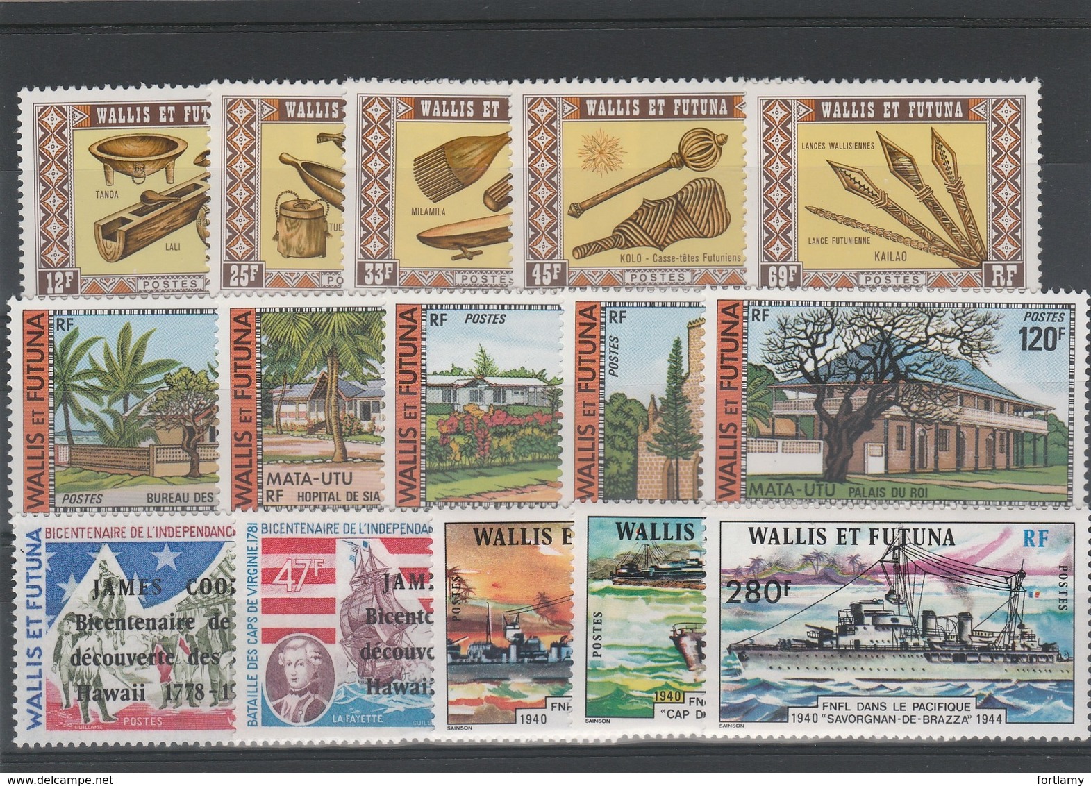 LOT 203 WALLIS ET FUTUNA N°198 à 212 ** - Neufs