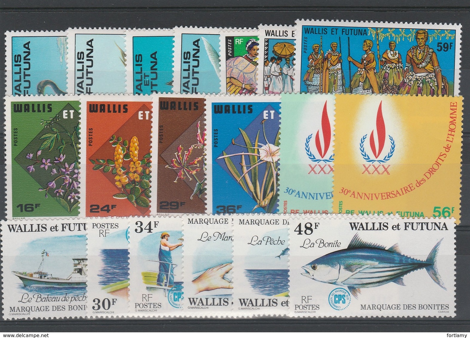 LOT 204 WALLIS ET FUTUNA N°213 à 231 ** - Unused Stamps