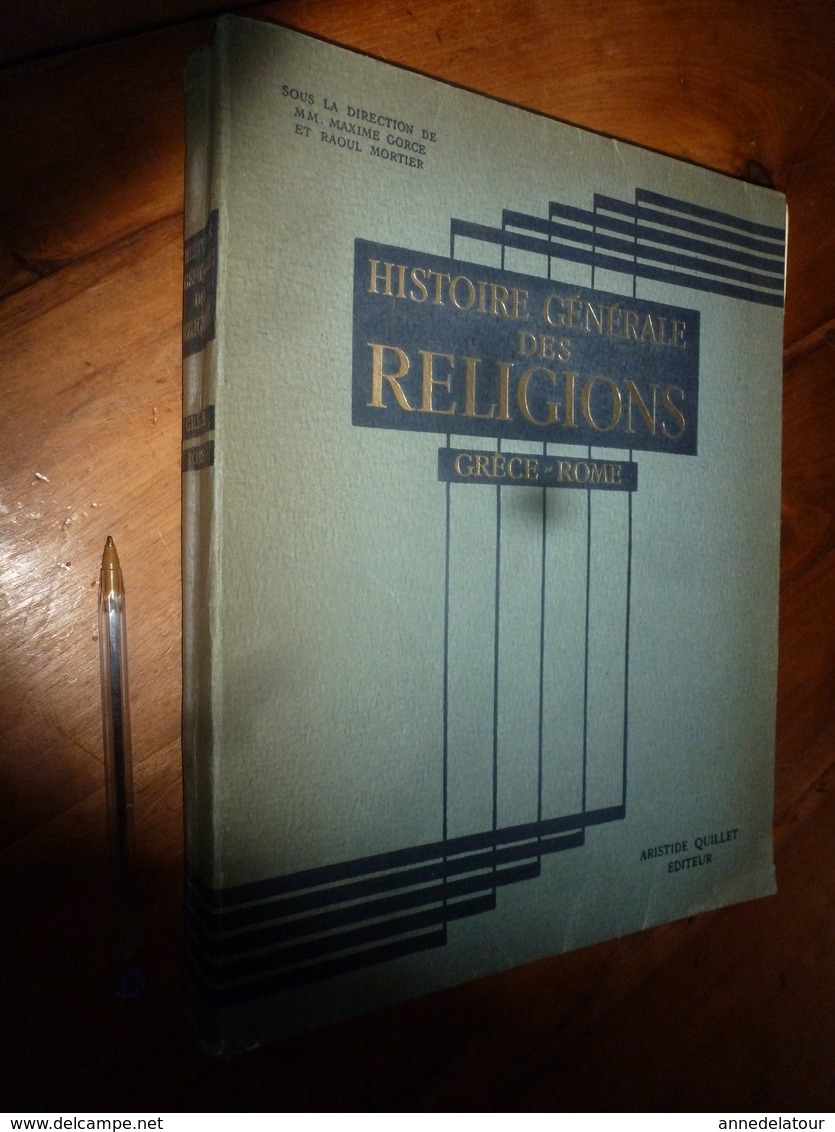 1944 IMPORTANT Livre Sur L'HISTOIRE Générale Des Religions  GRÈCE  -  ROME - 1901-1940