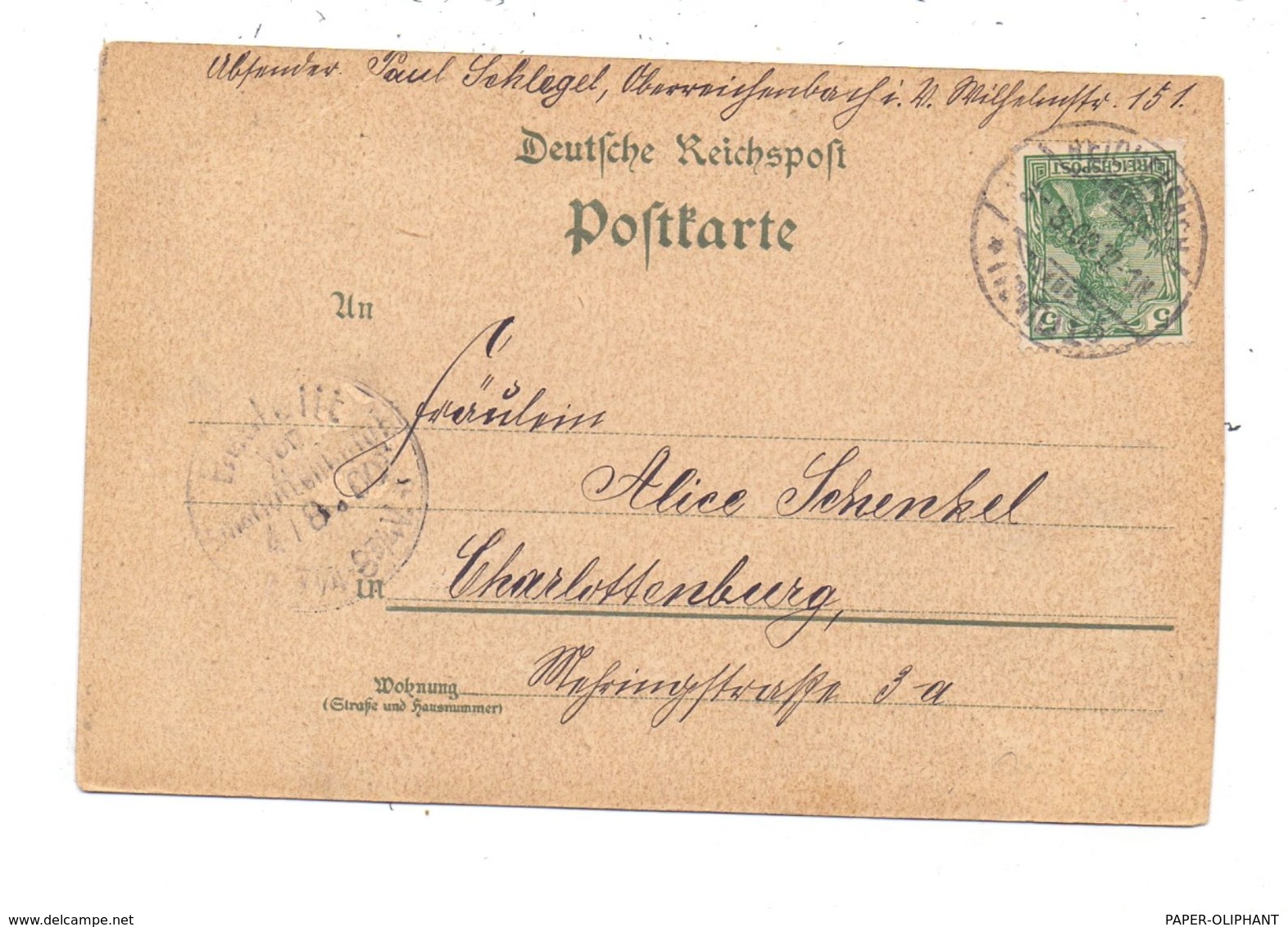 0-9800 REICHENBACH, Mondscheinlitho, 1900, Stempel Leicht Durchgeschlagen - Reichenbach I. Vogtl.