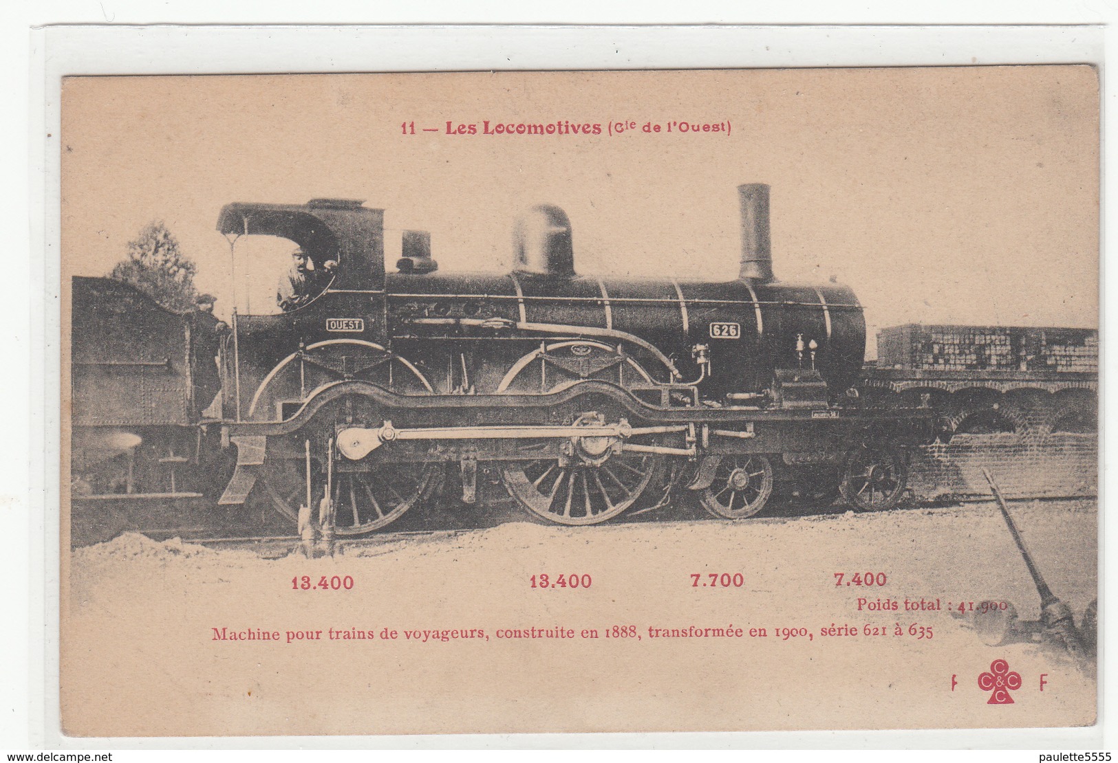 CPA-LOCOMOTIVEs (Cie De L'Ouest)Machine Pour Trains De Voyageurs, Construite En 1888-TBE-cheminot - Sonstige & Ohne Zuordnung