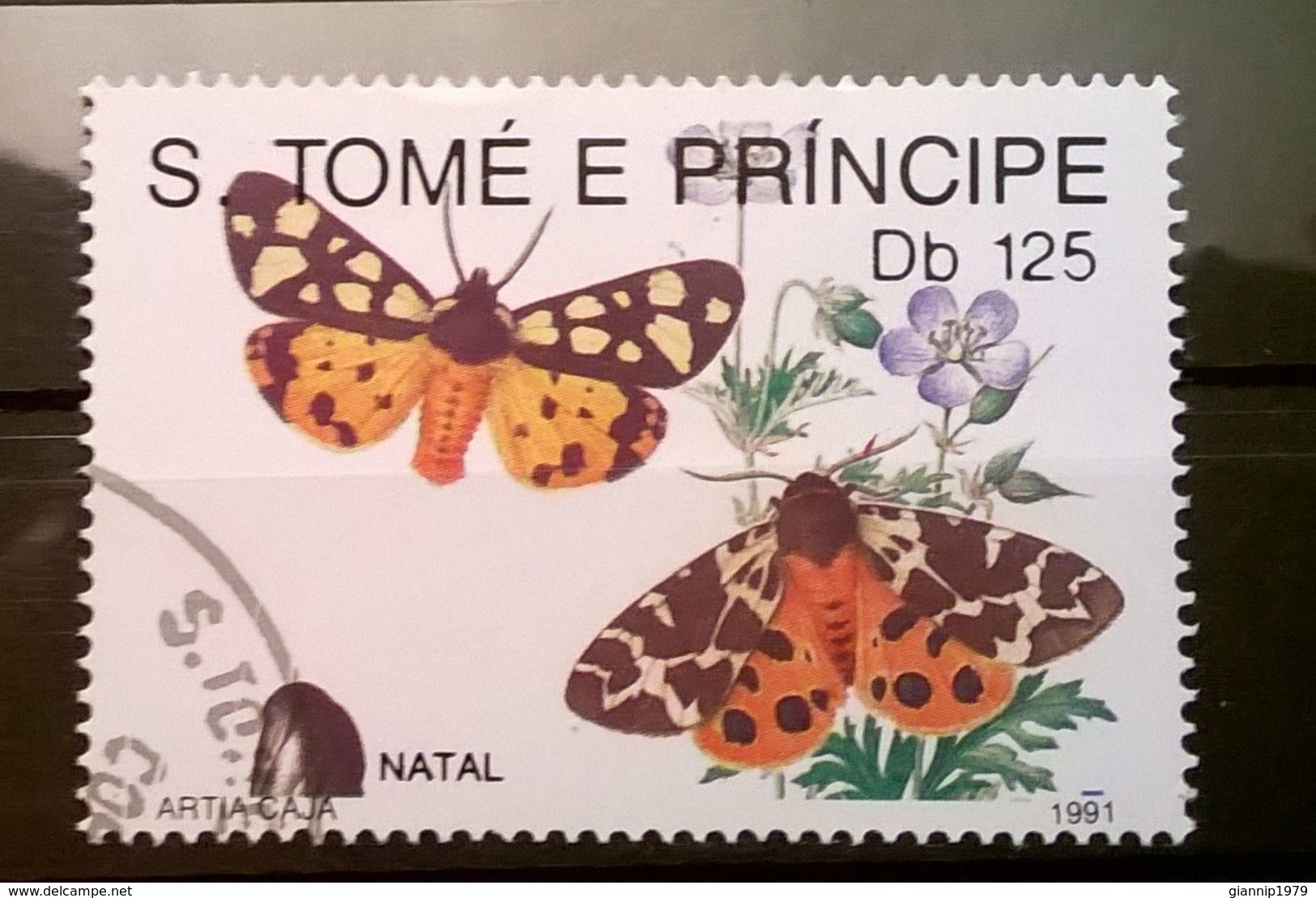 FRANCOBOLLI STAMPS SAO TOME E PRINCIPE 1991 SERIE FARFALLE NATALE - Sao Tomé E Principe