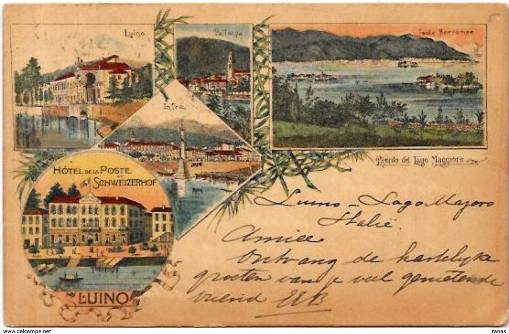 CPA Italie Italia Gruss Litho Circulé En 1899 Luino Voir Scan Du Dos - Other & Unclassified