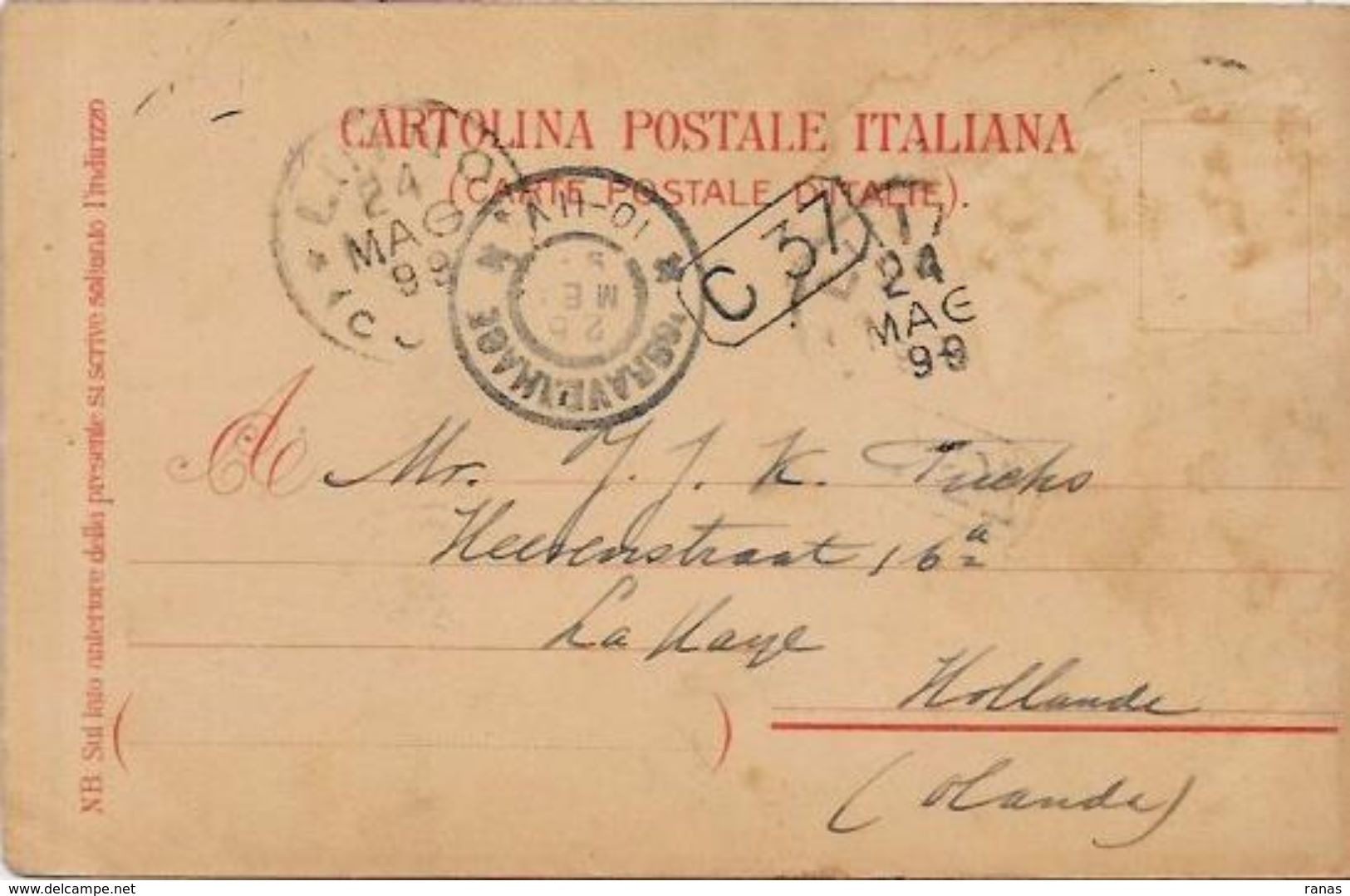 CPA Italie Italia Gruss Litho Circulé En 1899 Luino Voir Scan Du Dos - Other & Unclassified