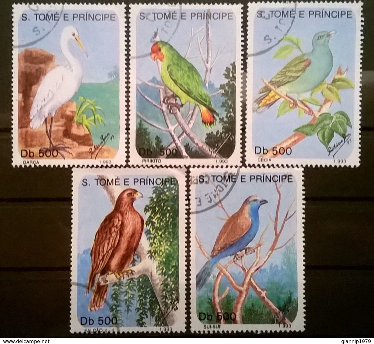 FRANCOBOLLI STAMPS SAO TOME E PRINCIPE 1993 SERIE COMPLETA UCCELLI RARA - Sao Tomé E Principe