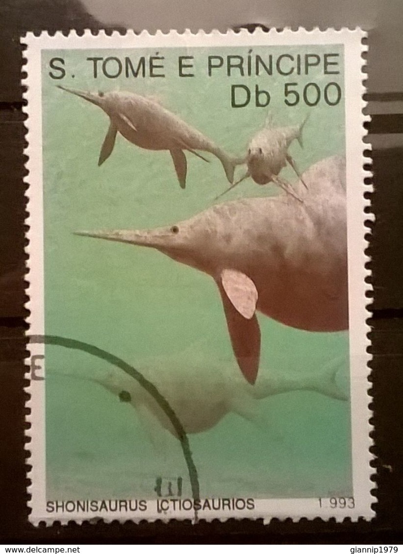 FRANCOBOLLI STAMPS SAO TOME E PRINCIPE 1993 SERIE ANIMALI PREISTORICI DINOSAURI - Sao Tomé E Principe