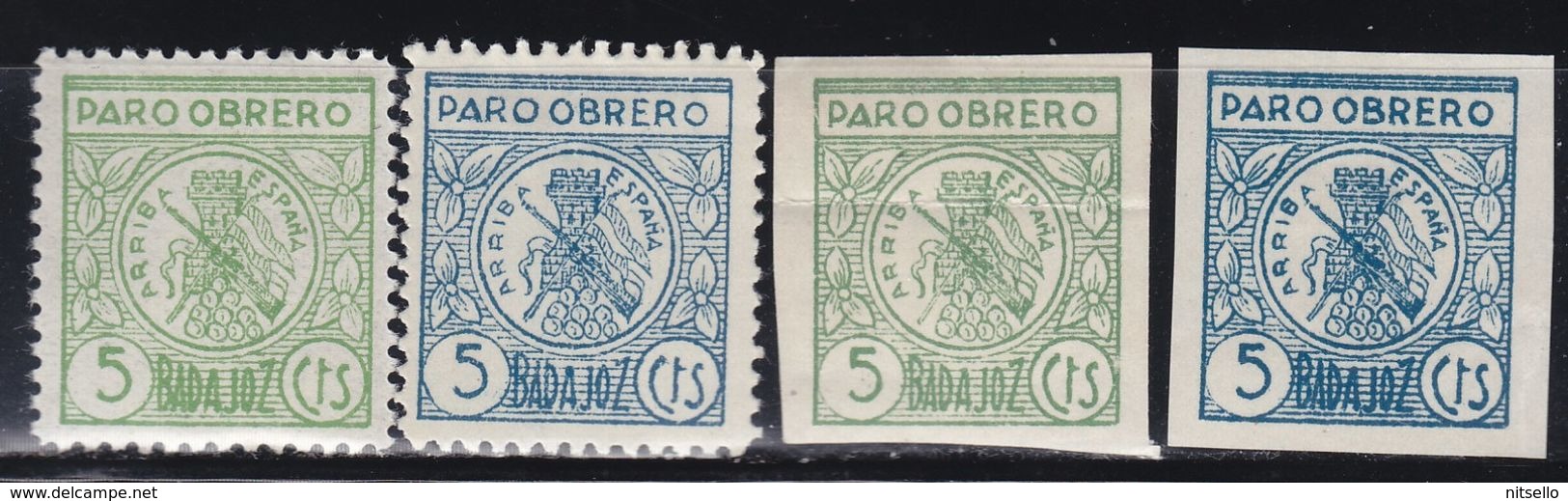 LOTE 2112 ///  (C105) 4 VIÑETAS BADAJOZ Nº 16-18-20-22 PARO OBRERO */** - Verschlussmarken Bürgerkrieg