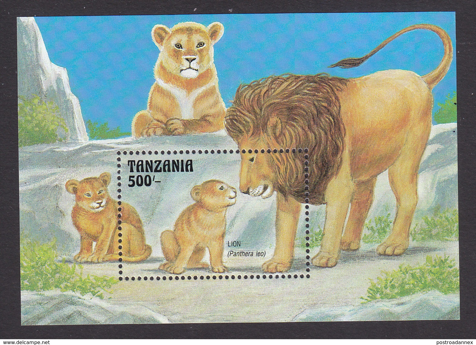 Tanzania, Scott #1002, Mint Never Hinged, Lions, Issued 1993 - Tanzania (1964-...)