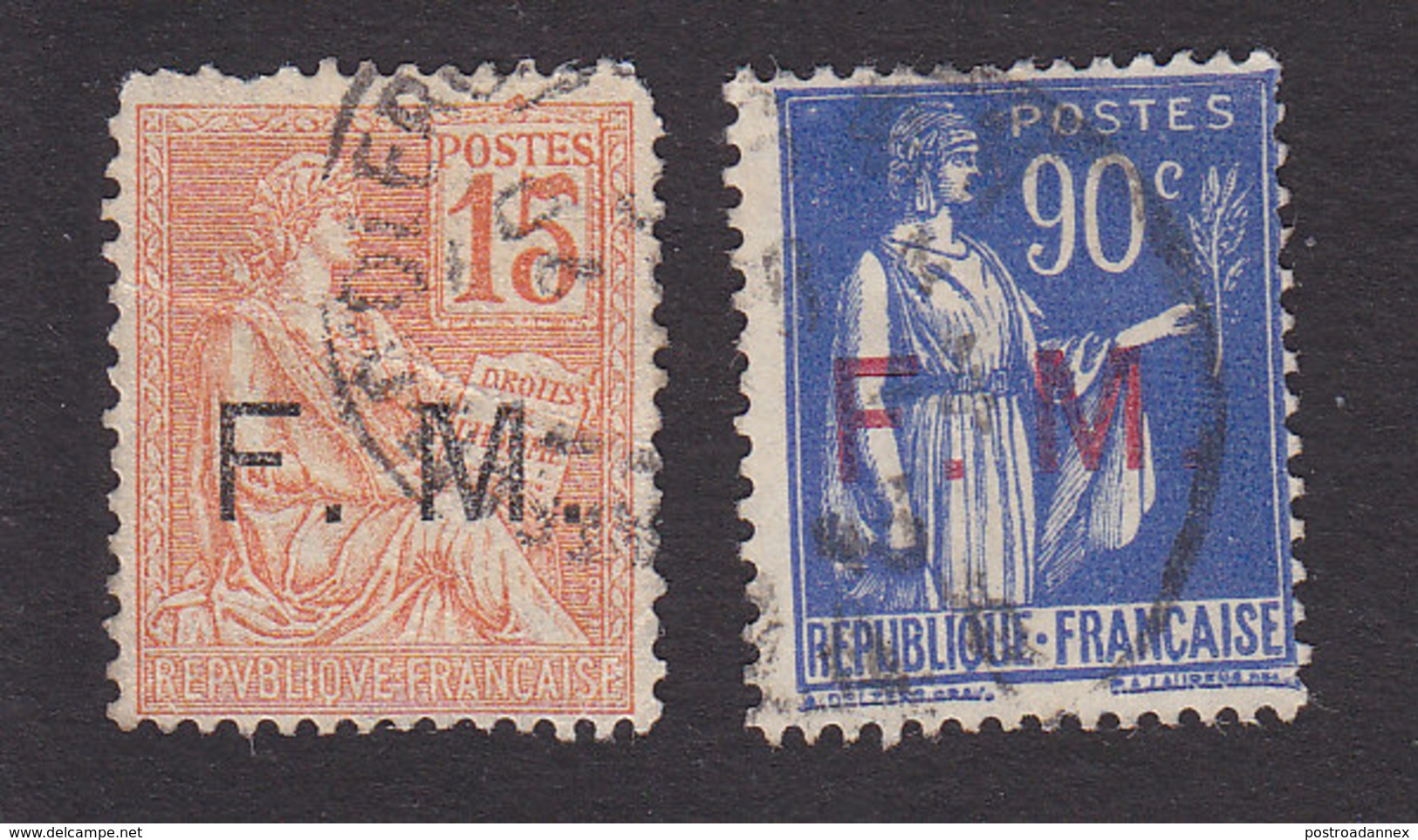France, Scott #M1, M9, Used, Overprinted Issues, Issued 1901-1939 - Other & Unclassified