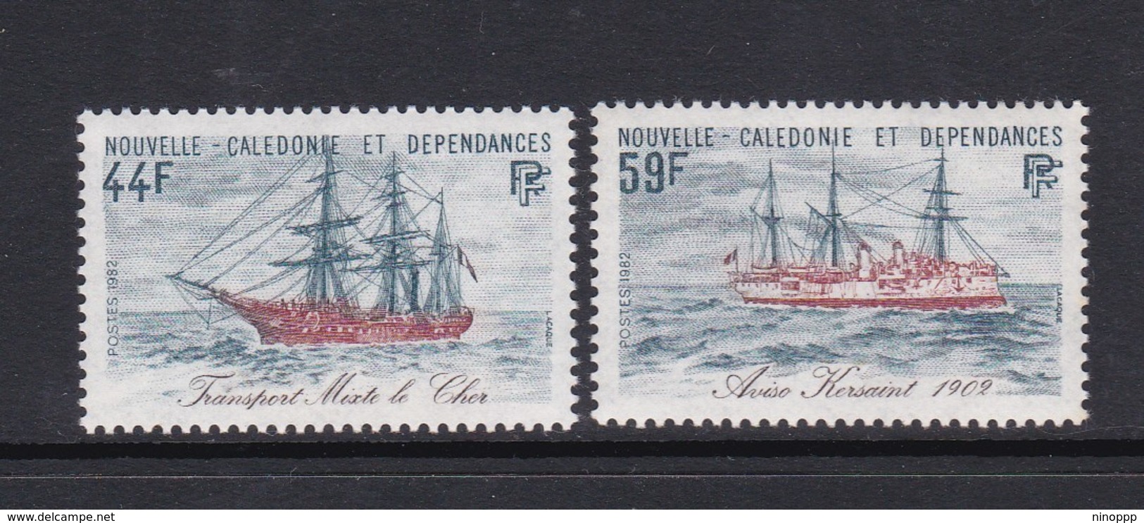 New Caledonia SG 680-81 1982 Ship,Mint Never Hinged - Unused Stamps