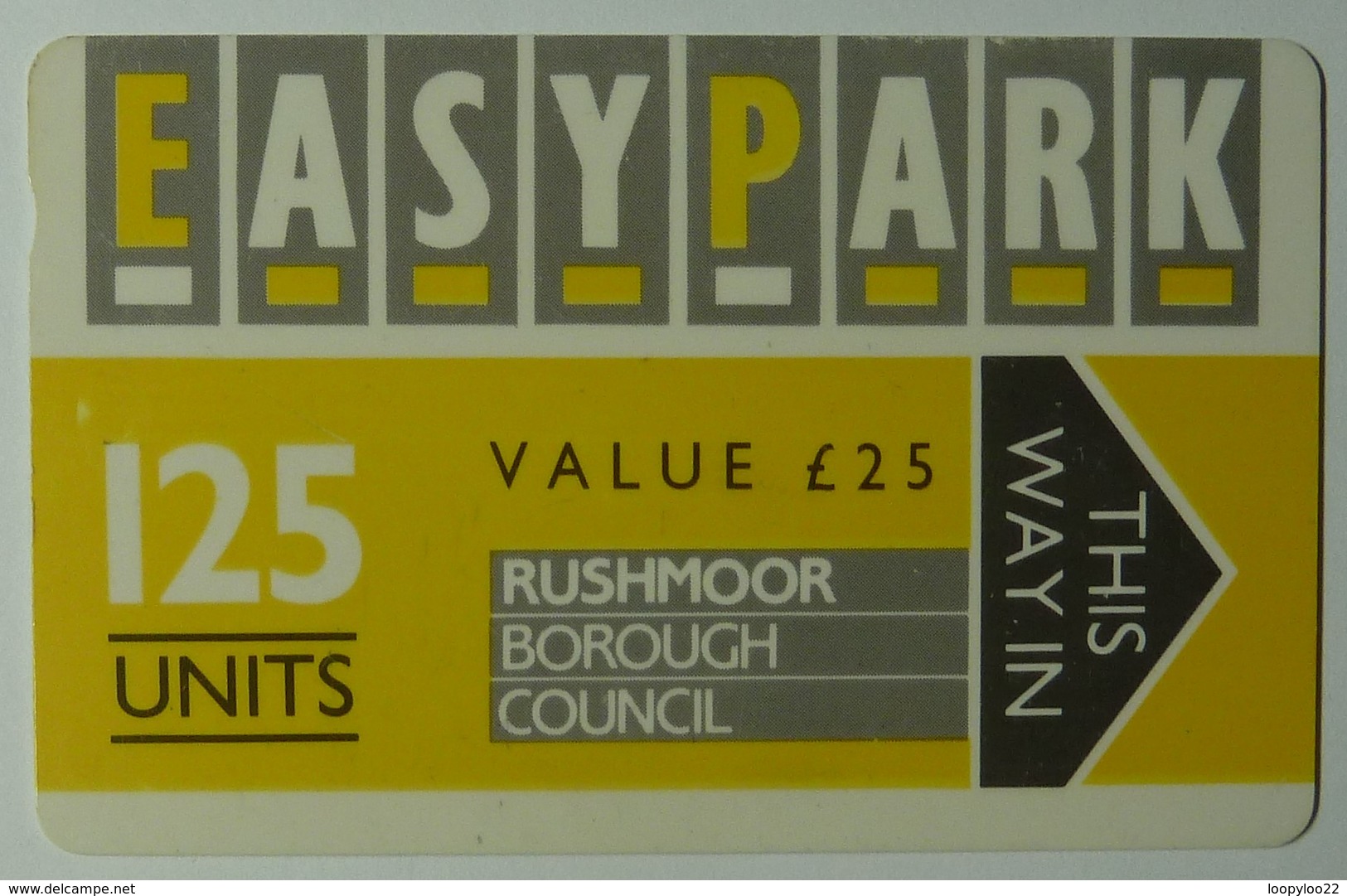 UK - Great Britain - Parking Card - Easy Park - Rushmoor - 125 Units - 1RBCE - Used - Collezioni