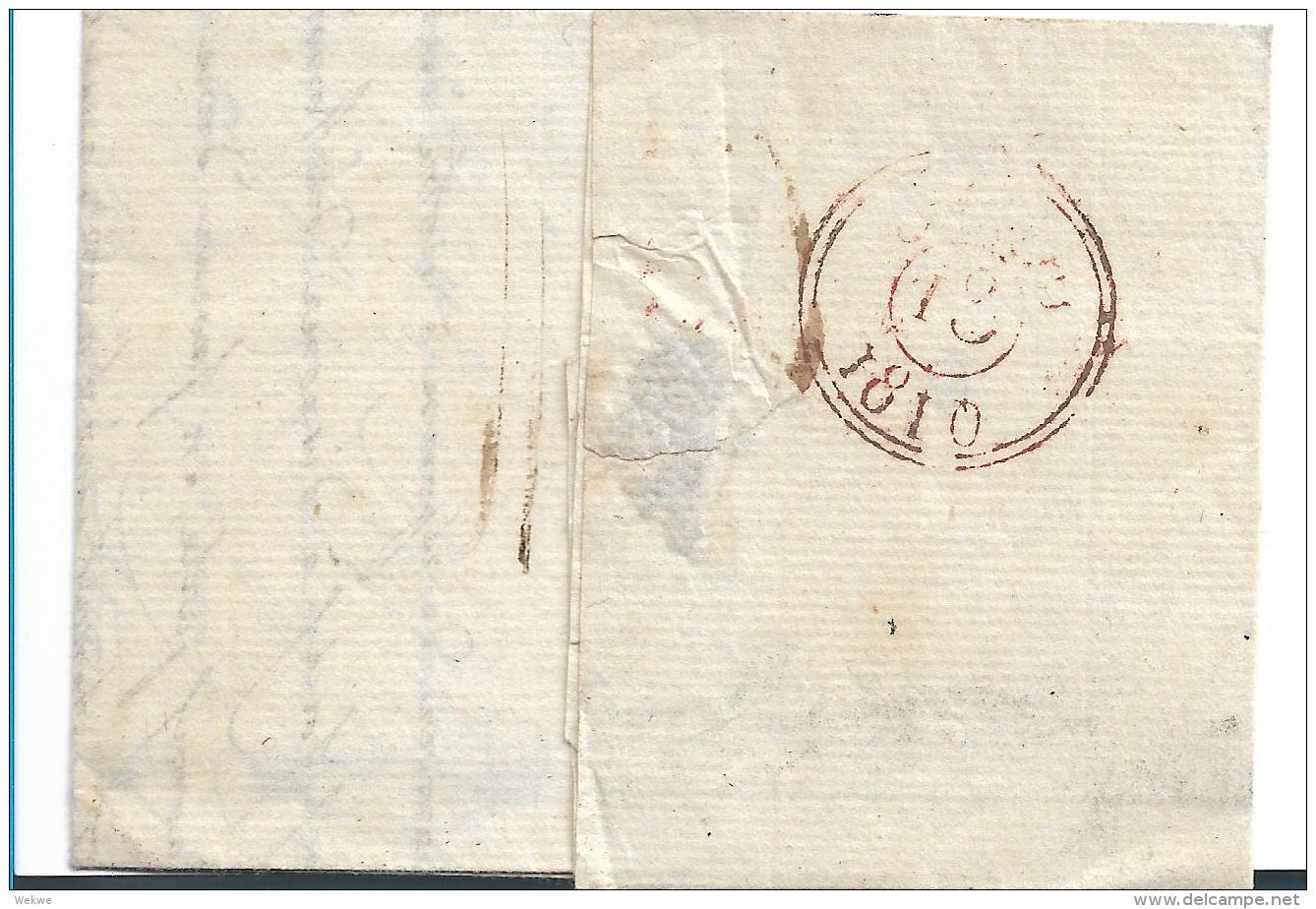 AV089  ÖSTERREICH - / STEYR 1810 D&acute;Austriches, Roter Einzeiler Nach Paris Mit Textinhalt - ...-1850 Vorphilatelie