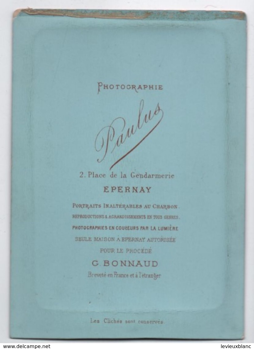 Photographie Ancienne Sur Carton/ Couleur/Ecrivaine ? /Photographe Paulus/EPERNAY/Procédé Bonnaud/Vers 1880-85  PHOTN291 - Anciennes (Av. 1900)