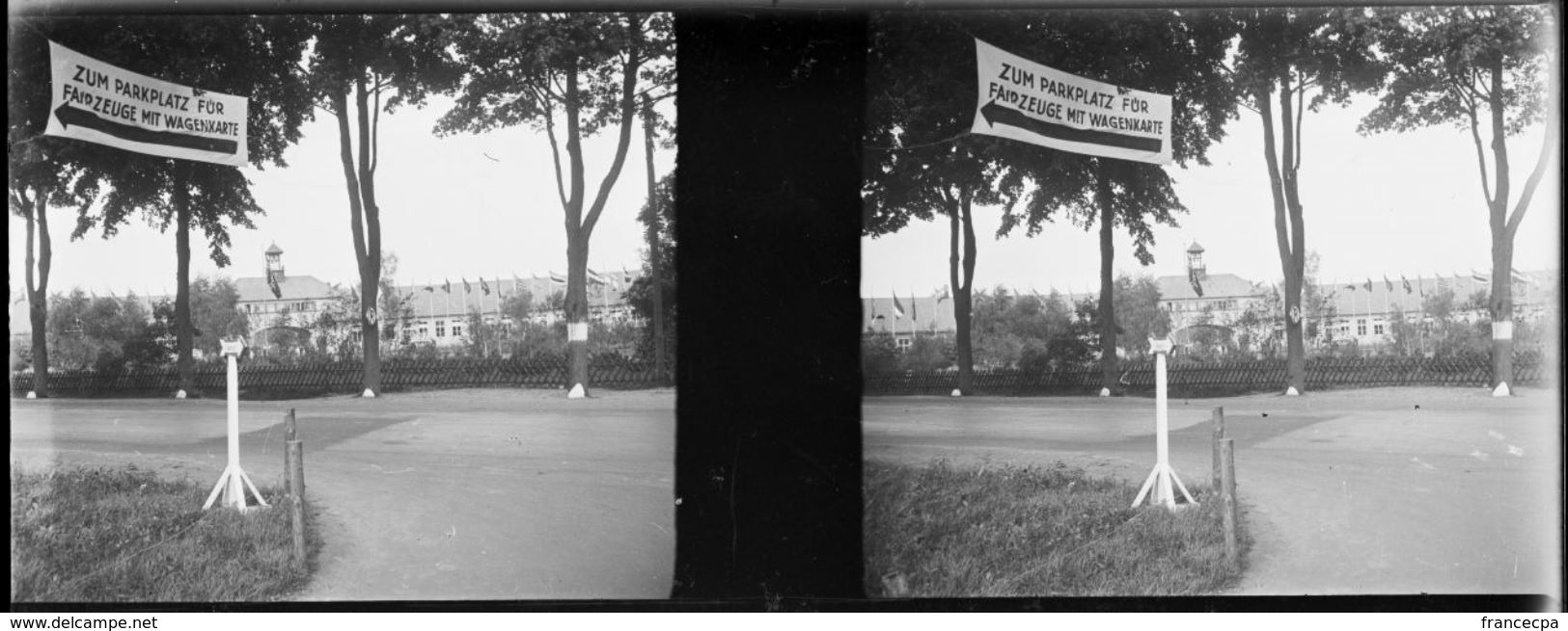 PN 05 - JEUX OLYMPIQUES DE BERLIN 1936 Route Devant L'entrée Du Village Olympique Près Döbéritz - Plaques De Verre