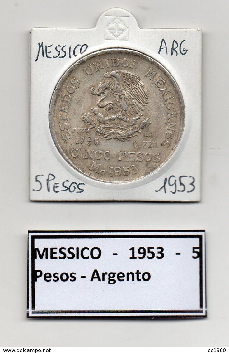 Messico - 1953 - 5 Pesos - Argento - Vedi Foto - (MW478) - Mexico